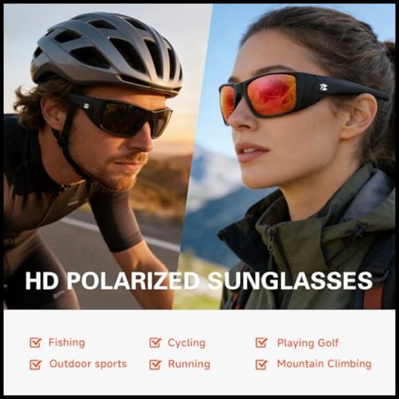 Polarized Sports Sunglasses UV400 Protection Wrap Around TR90 main image 7